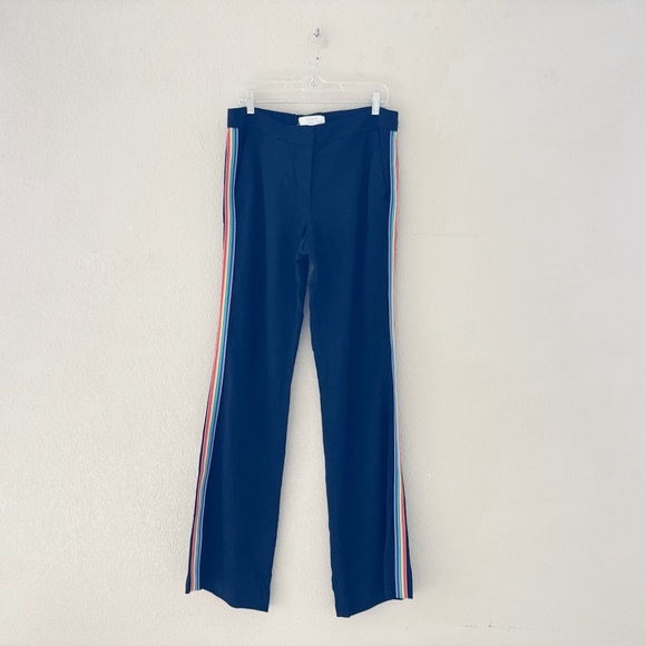La Ligne Le Tuxedo Pant Navy Blue Rainbow Flare Classic Sporty Casual 8 NWT - Picture 5 of 13